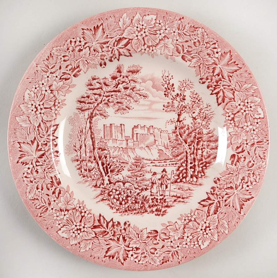 Castles Red Salad Plate by English Ironstone Tableware-1