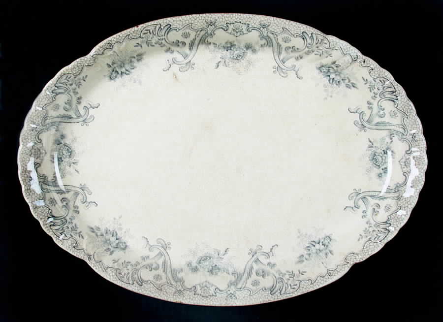 Keswick (Blue) 16" Oval Serving Platter by John Edwards-1