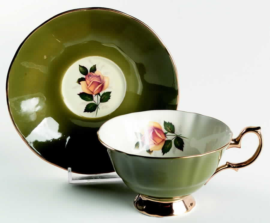 Majestic Green Footed Cup & Saucer Set by Elizabethan-1