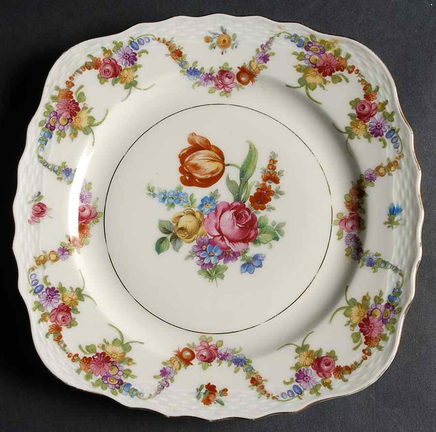 9954-9195 (Cream, Basketweave) Square Salad Plate by Epiag-1