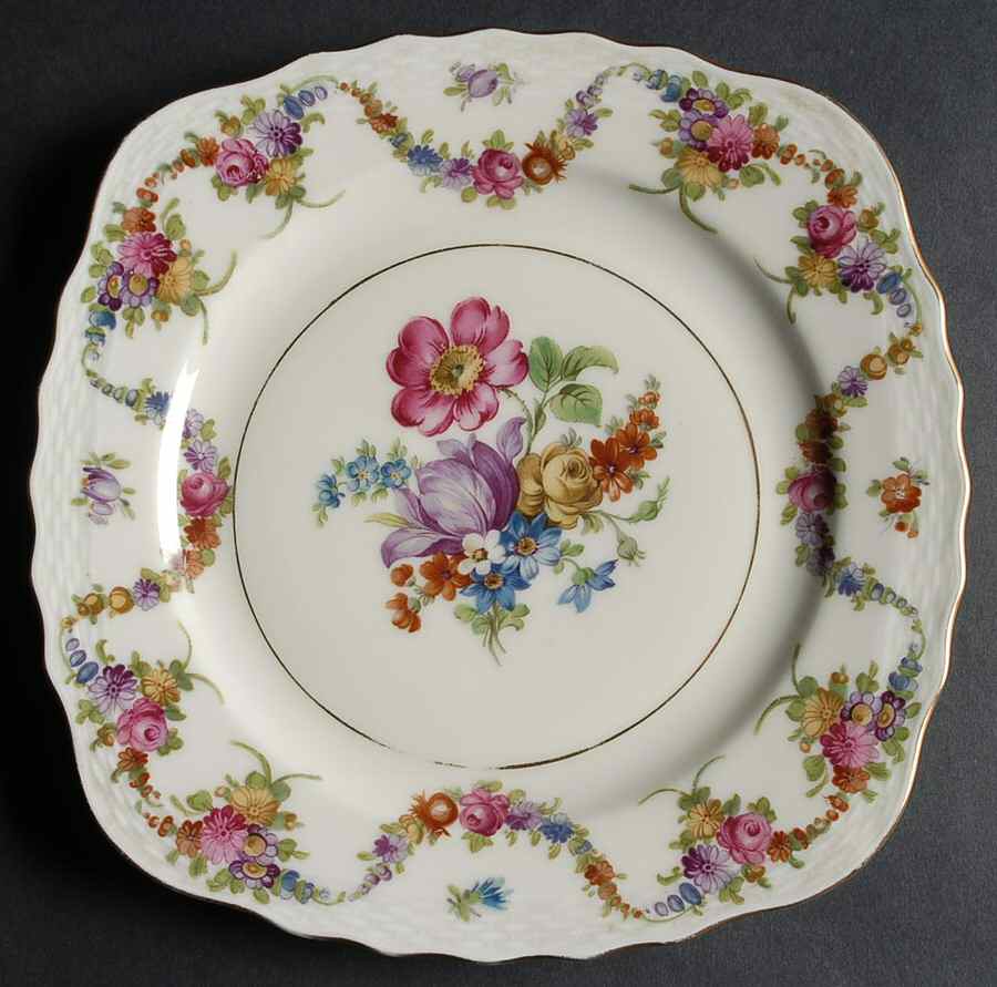 9954-9195 (Cream, Basketweave) Square Salad Plate by Epiag-1