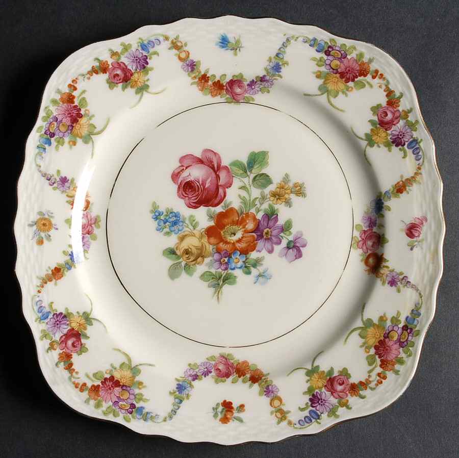 9954-9195 (Cream, Basketweave) Square Salad Plate by Epiag-1