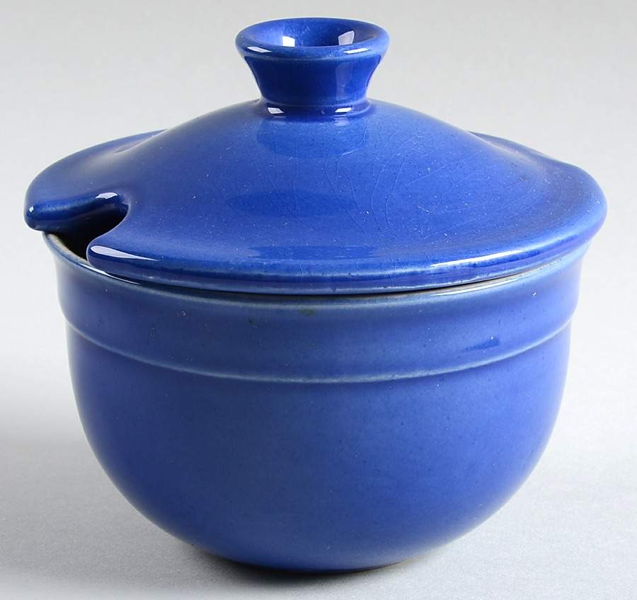 Le Potier Blue (Lavande) Sugar Bowl & Lid by Emile Henry-1