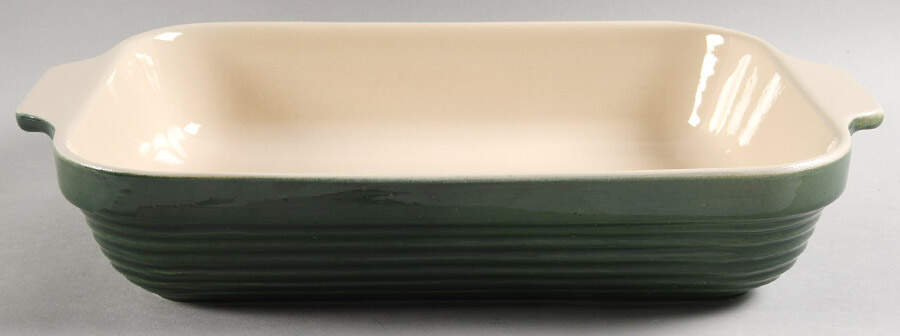 Le Potier Green (Olive) 15" Rectangular Baker by Emile Henry-1