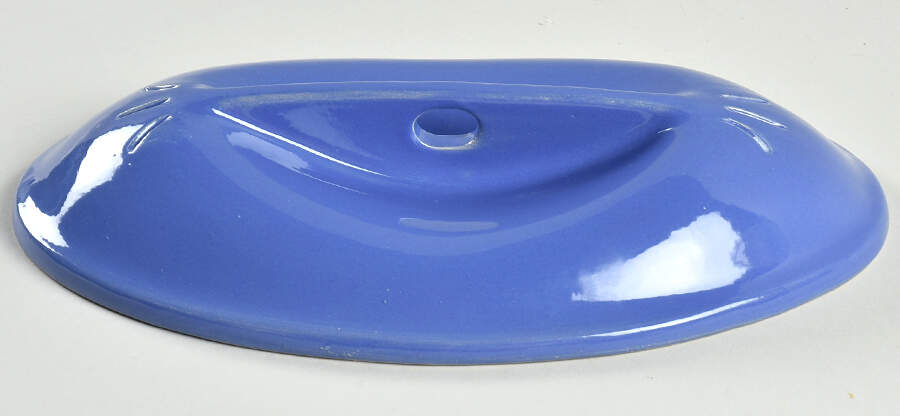 Azur (Blue) Lid for 2 Quart Oval Covered Casserole by Emile Henry-1