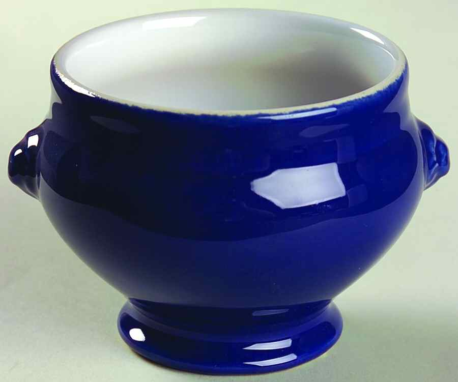Azur (Blue) Footed Lion's Head Soup Bowl by Emile Henry-1