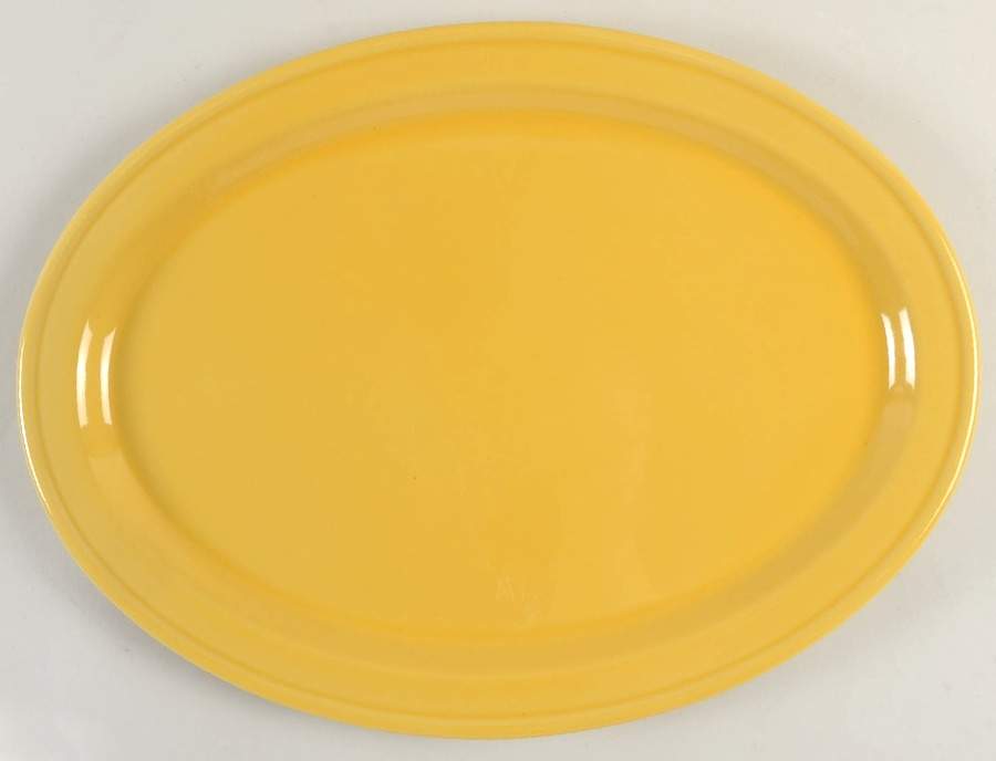 Citron Pastis (Yellow) 16" Oval Serving Platter by Emile Henry-1