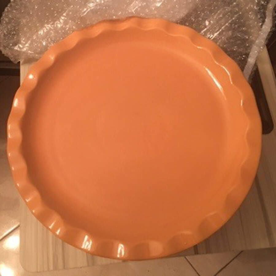 Citron Pastis (Yellow) 12" Diameter Pedestal Cake Stand by Emile Henry-1