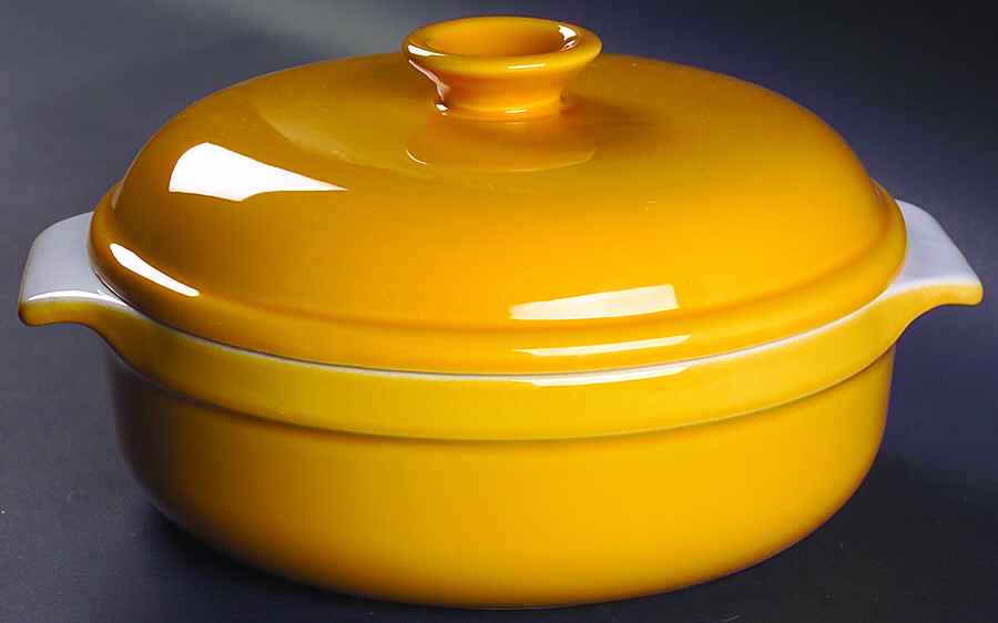 Citron Pastis (Yellow) 3 Quart Round Covered Casserole by Emile Henry-1