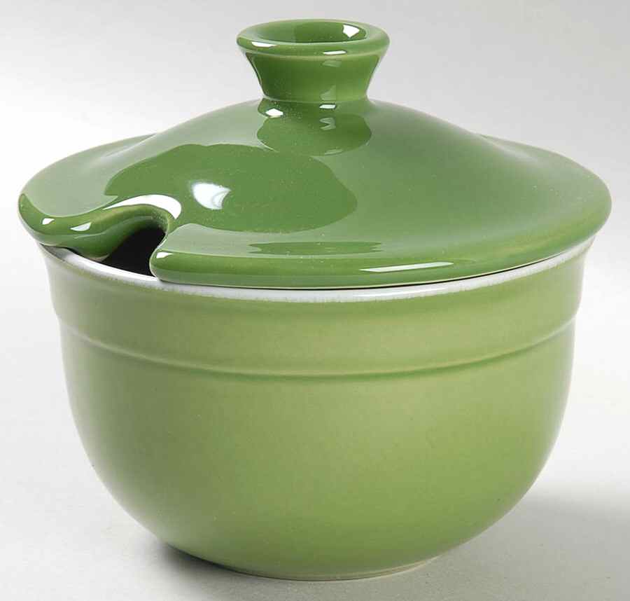 Vert (Green) Sugar Bowl & Lid by Emile Henry-1