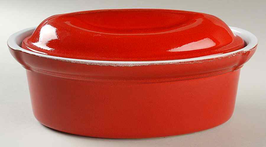 Cerise (Provencale Red) 2 Quart Oval Covered Casserole by Emile Henry-1