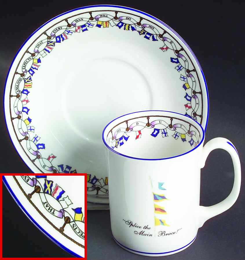 Pusser's Rum Flat Cup & Saucer Set by Elizabethan-1