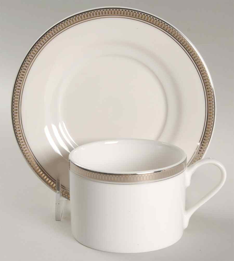 Century Platinum Flat Cup & Saucer Set by Epoch-1
