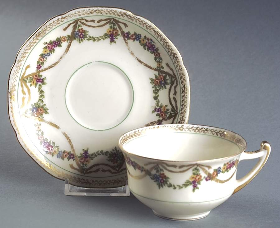 5034 Footed Cup & Saucer Set by Epiag-1