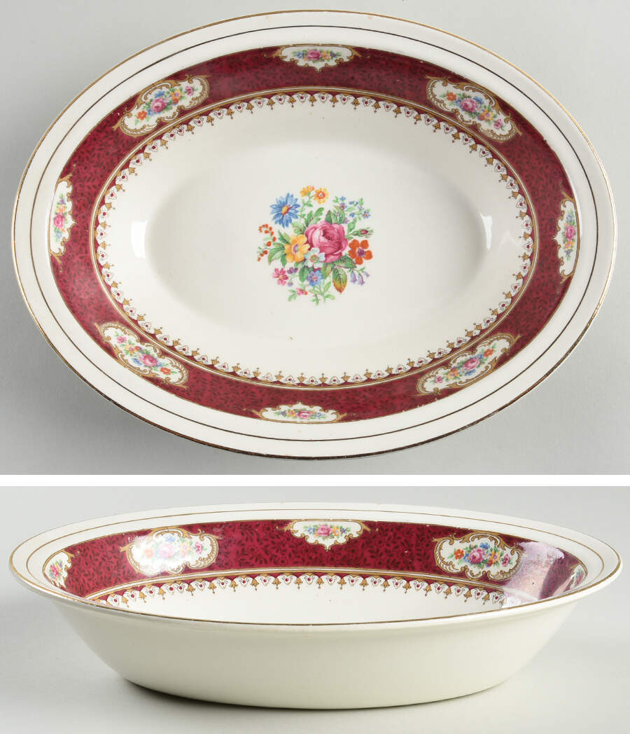 Majestic Red 10" Oval Vegetable Bowl by Empire Porcelain -1