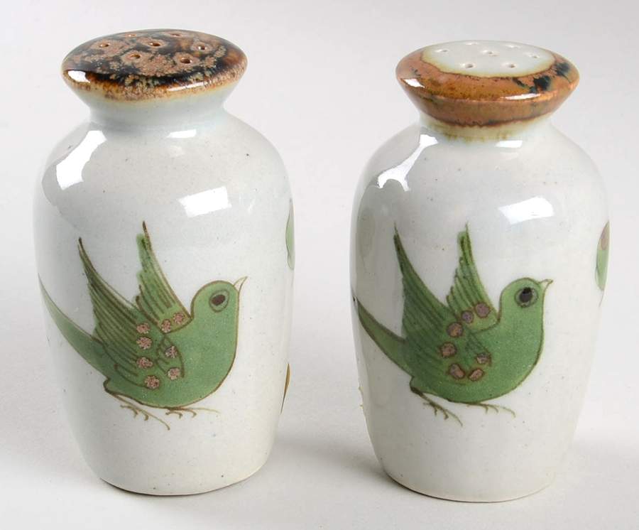 El Palomar Green Salt & Pepper Set by Ken Edwards Pottery-1
