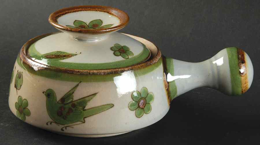 El Palomar Green Individual Casserole & Lid by Ken Edwards Pottery-1