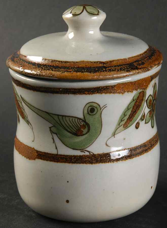 El Palomar Green Sugar Bowl & Lid by Ken Edwards Pottery-1