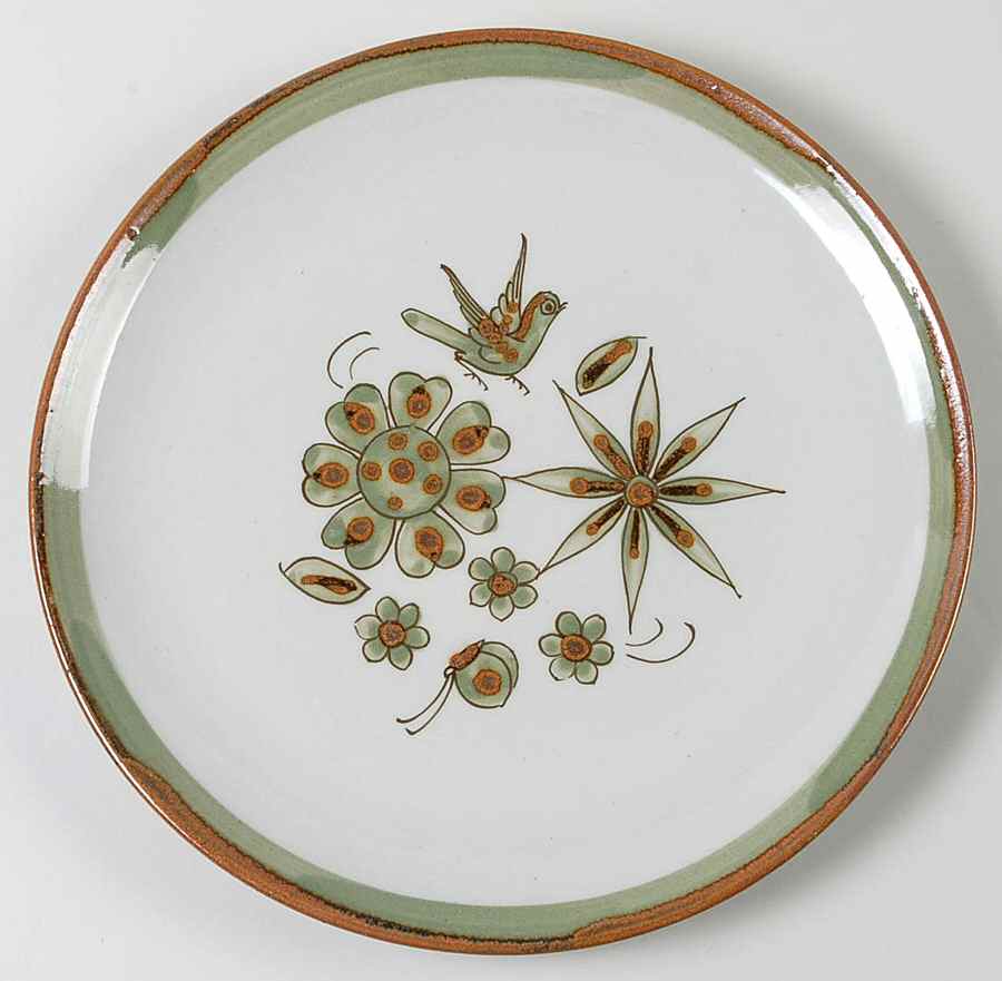 El Palomar Green 11" Chop Plate (Round Platter) by Ken Edwards Pottery-1