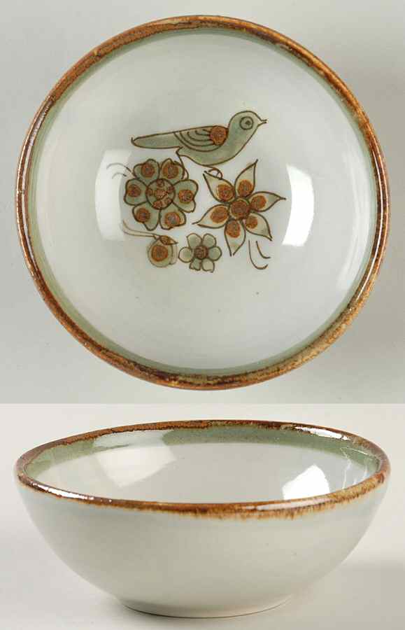 El Palomar Green Fruit/Dessert (Sauce) Bowl by Ken Edwards Pottery-1