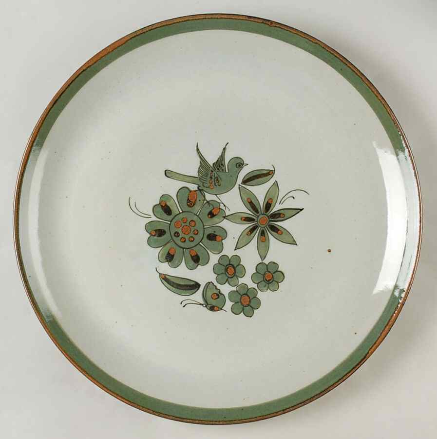 El Palomar Green 14" Chop Plate (Round Platter) by Ken Edwards Pottery-1