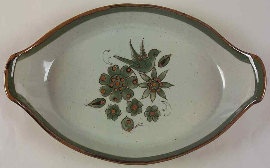 El Palomar Green 16" Augratin by Ken Edwards Pottery-1
