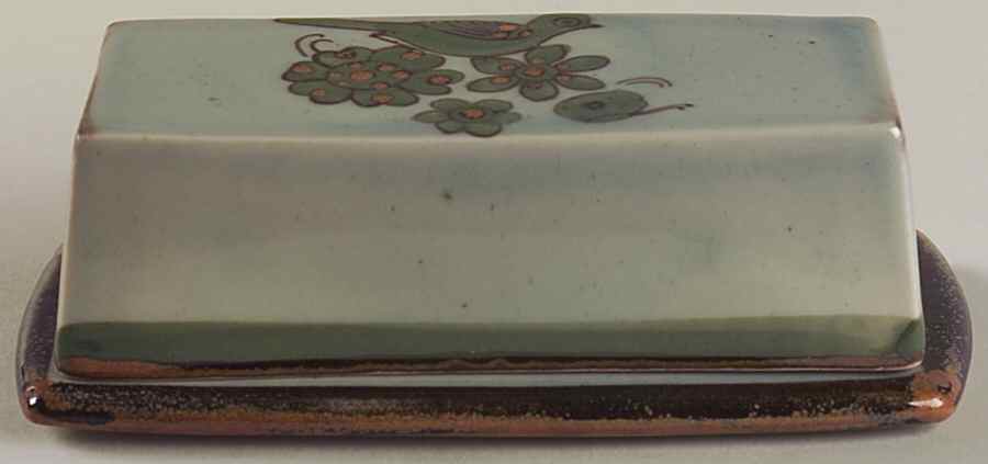 El Palomar Green 1/4 Lb Covered Butter by Ken Edwards Pottery-1