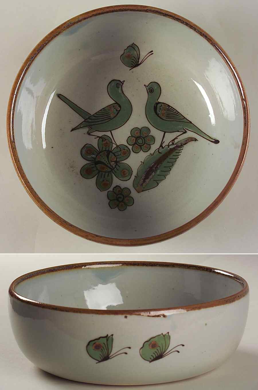 El Palomar Green 9" Salad Serving Bowl by Ken Edwards Pottery-1