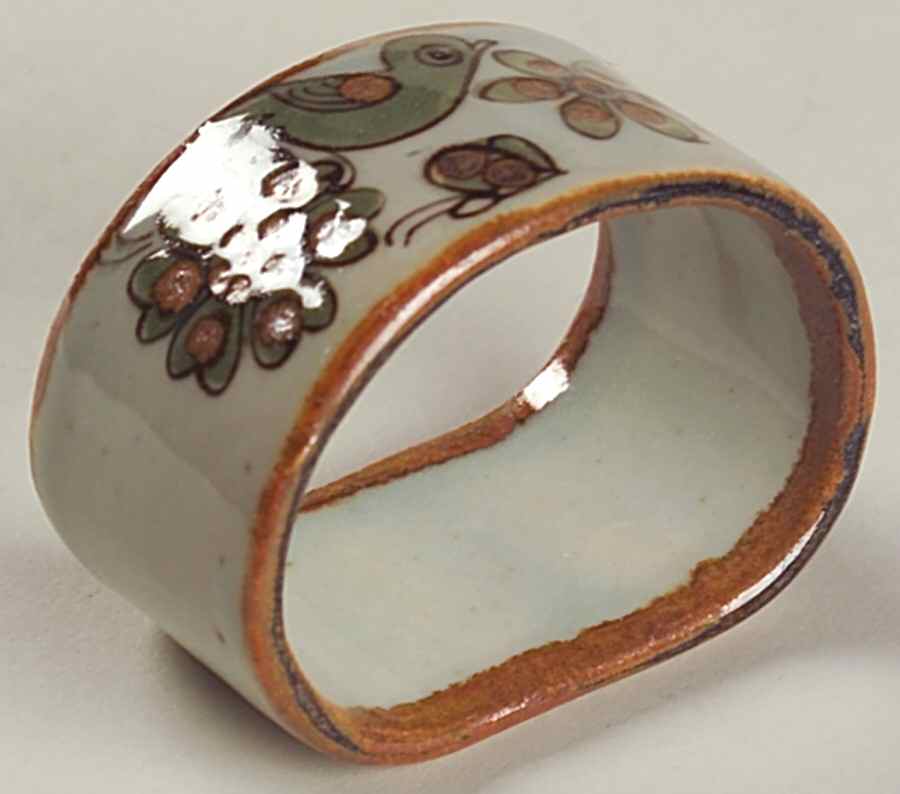 El Palomar Green Napkin Ring by Ken Edwards Pottery-1