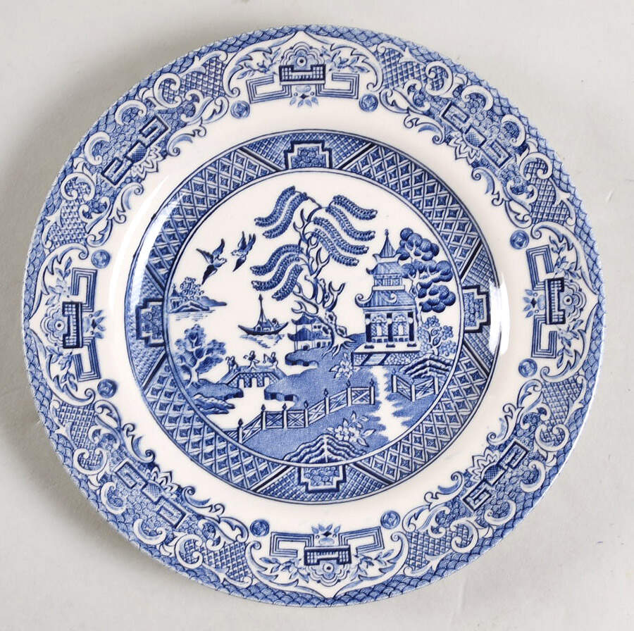 BLUE WILLOW Bread & Butter Plate by England-1