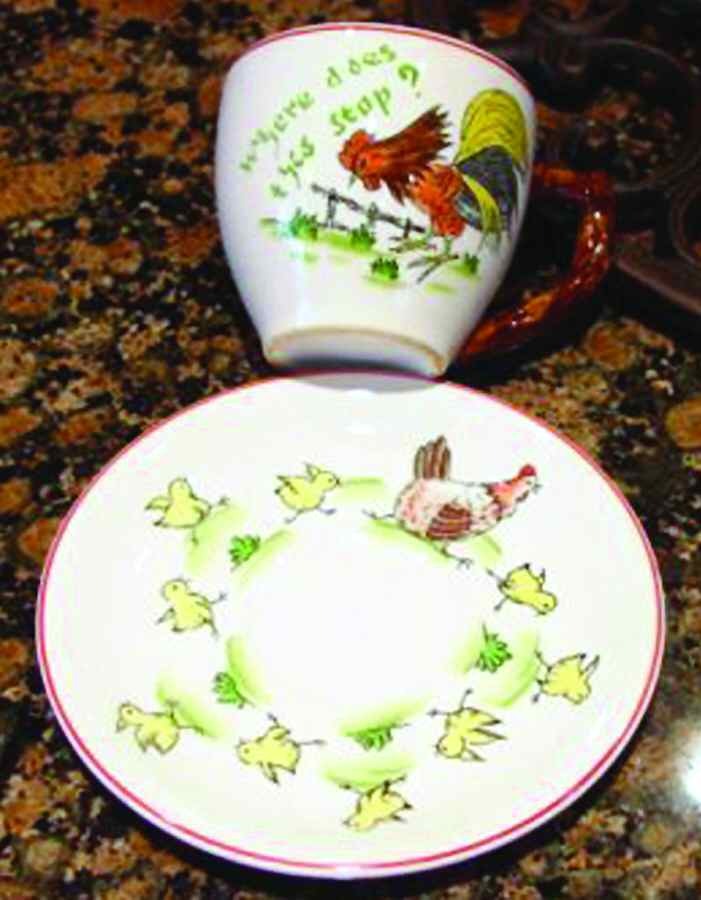 ENE16 Flat Cup & Saucer Set by Enesco-1