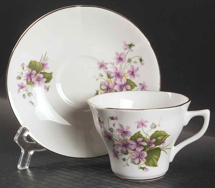 413 Flat Cup & Saucer Set by Rosina-Queens-1