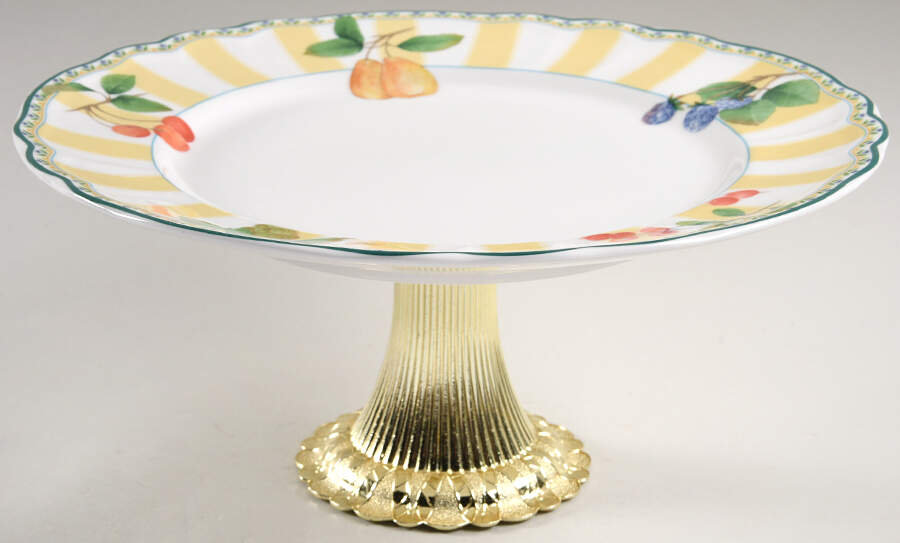 Orchard Valley Cake Stand with 4"-5" Metal Pedestal  Hc by Epoch-1