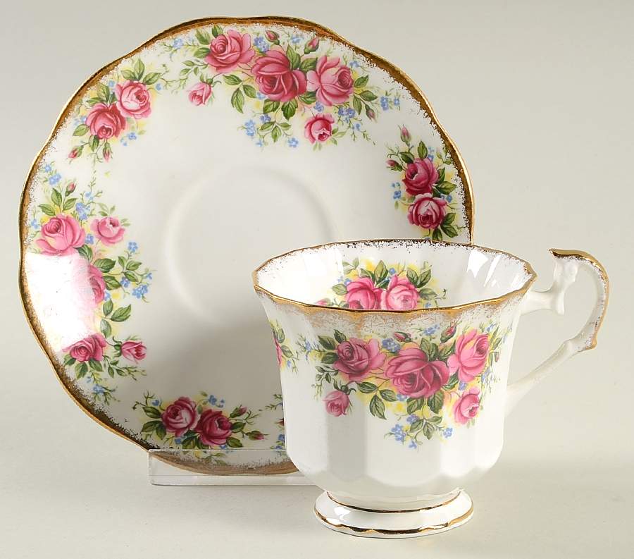Georgian Rose Footed Cup & Saucer Set by Elizabethan-1
