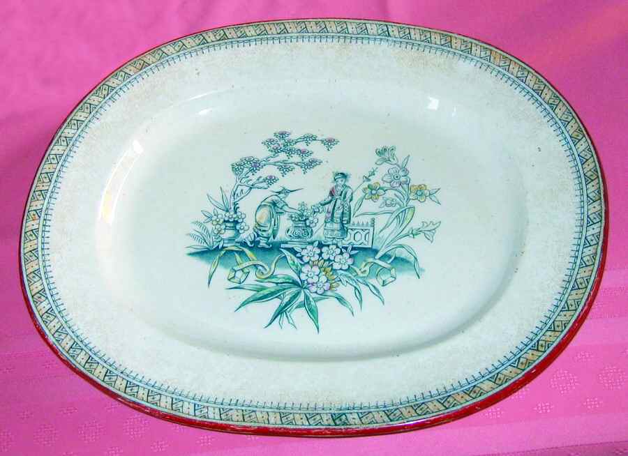 Chang Blue 12" Oval Serving Platter by Edge Malkin-1