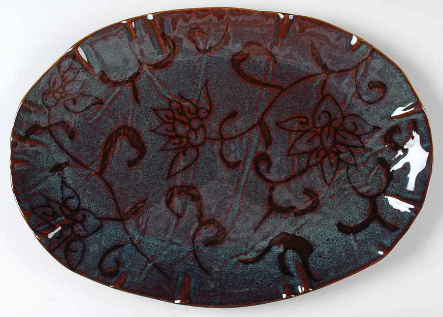 Savoy 16" Oval Serving Platter by Euro Ceramica-1