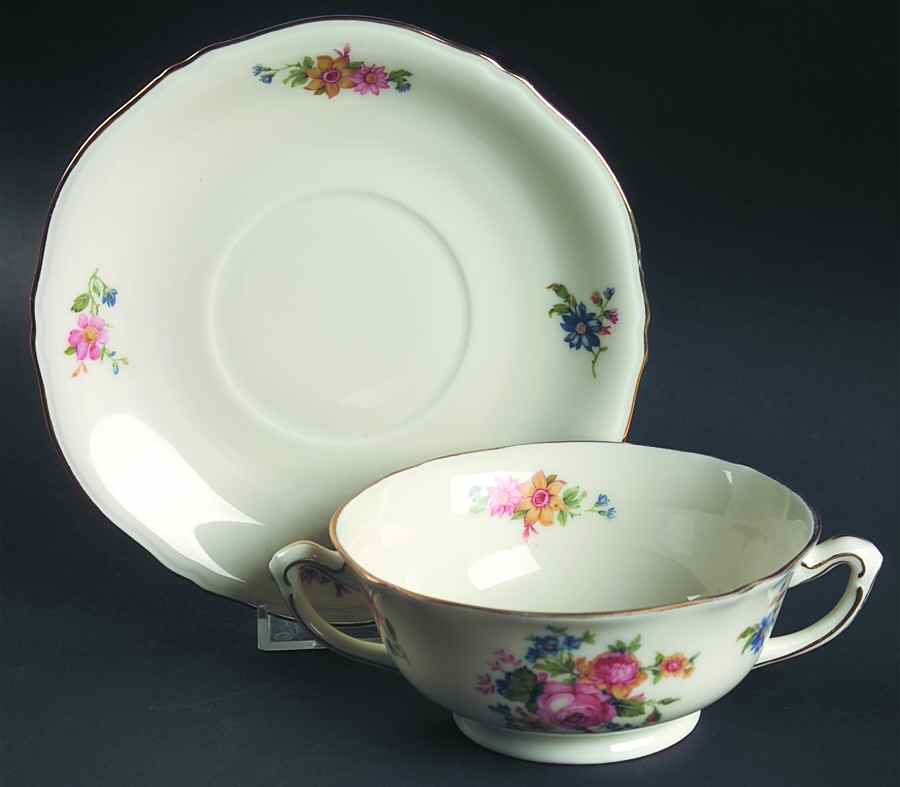 8870 Footed Cream Soup Bowl & Saucer Set by Epiag-1