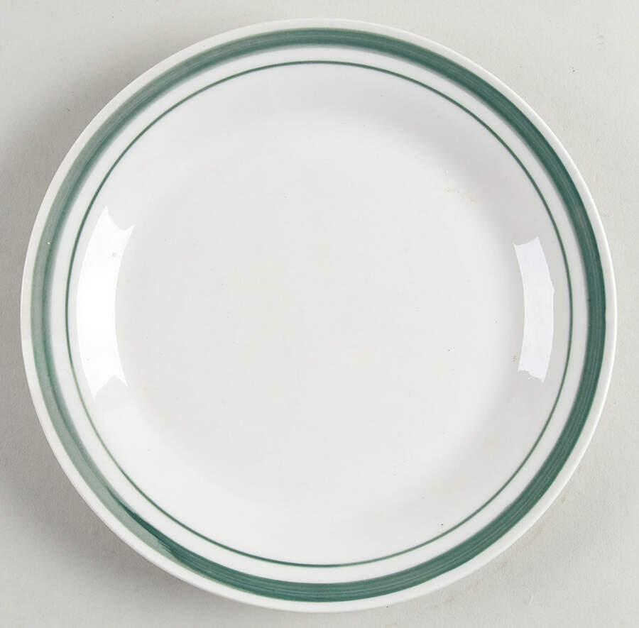 Infinitas Hunter Green (Double Bands) Salad/Dessert Plate by Essential Home-1