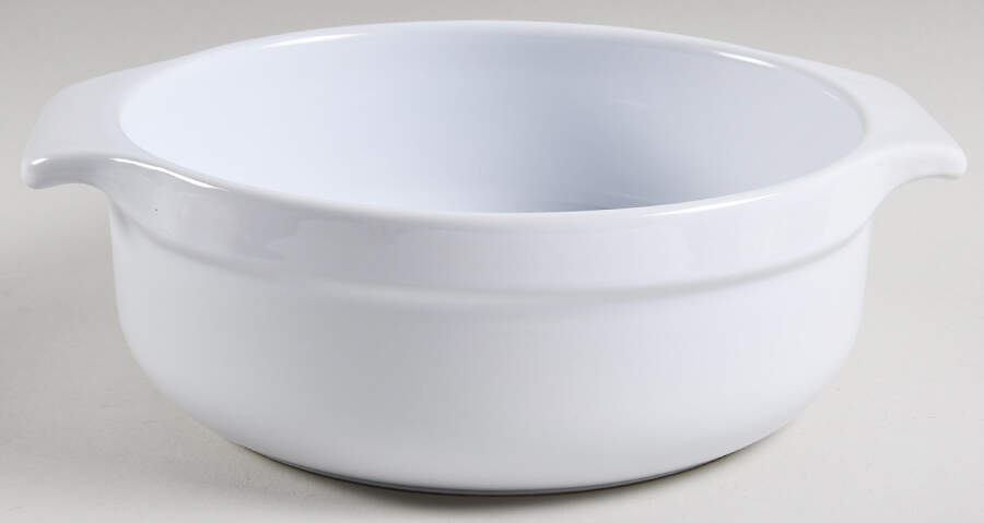 Blanc (White) 2 Qt Round Covered Casserole No Lid by Emile Henry-1