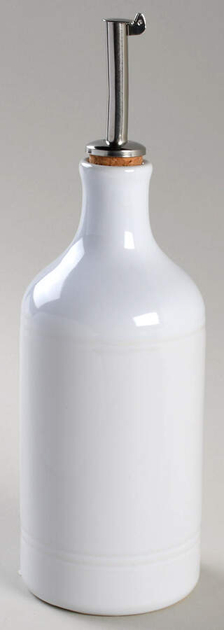 Blanc (White) Oil Cruet with Drizzle Spout by Emile Henry-1