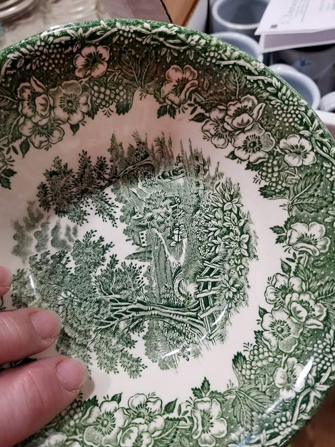 Kingswood Green Fruit/Dessert (Sauce) Bowl by English Ironstone Tableware-1