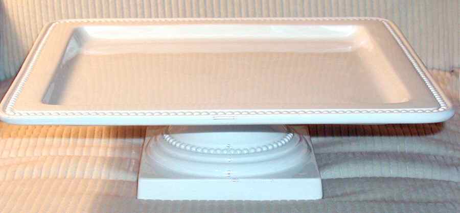Pearl 12" Diameter Square Pedestal Cake Stand by Elios Ceramiche-1