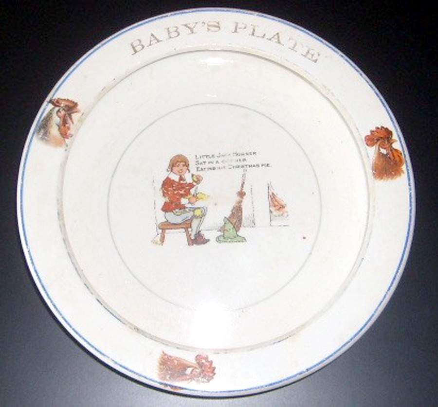 EAL13 7" Round Baby Plate by East Liverpool Potteries-1