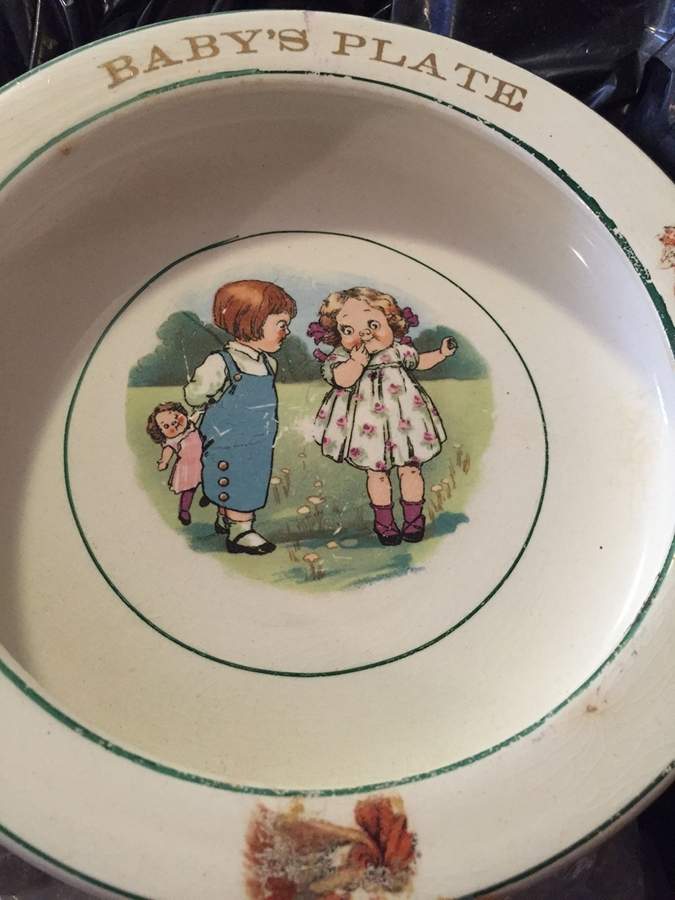 EAL13 7" Round Baby Plate by East Liverpool Potteries-1
