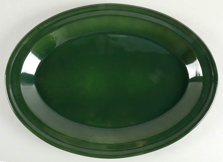 Olive Green 15" Oval Serving Platter by Emile Henry-1
