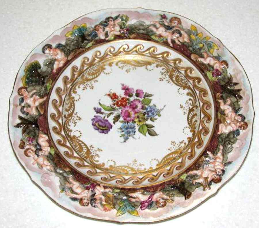 CJJ1 Dinner Plate by Capo-di-Monte (Italy)-1