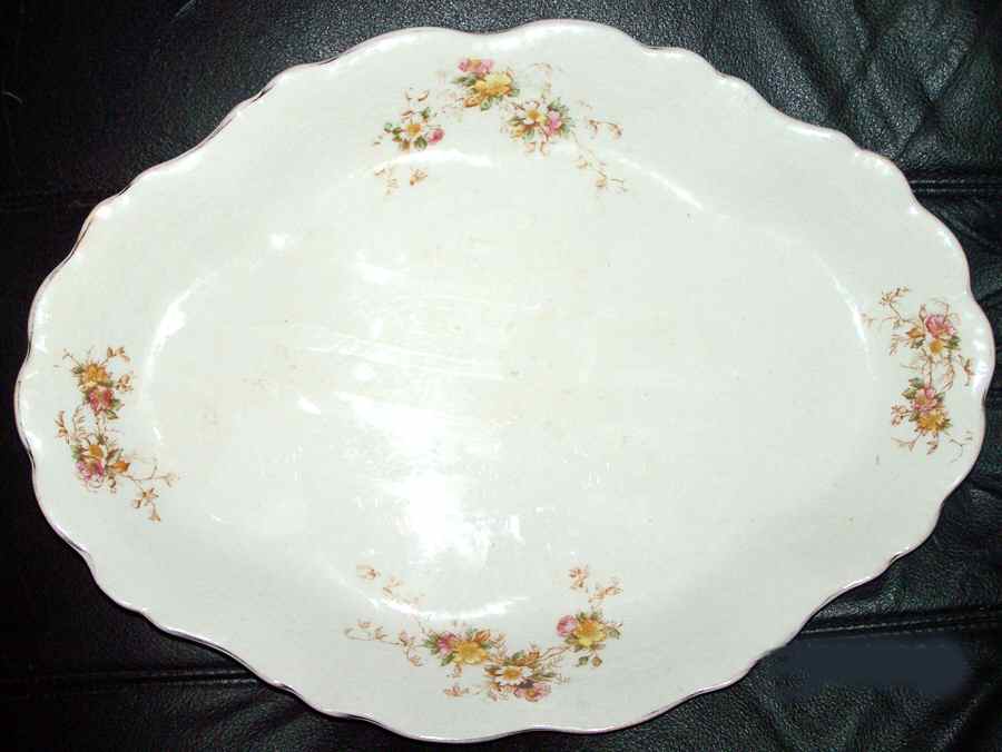 EAL14 15" Oval Serving Platter by East Liverpool Potteries-1
