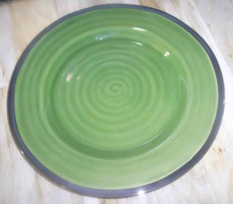 Green Swirl Dinner Plate by Euro Ceramica-1