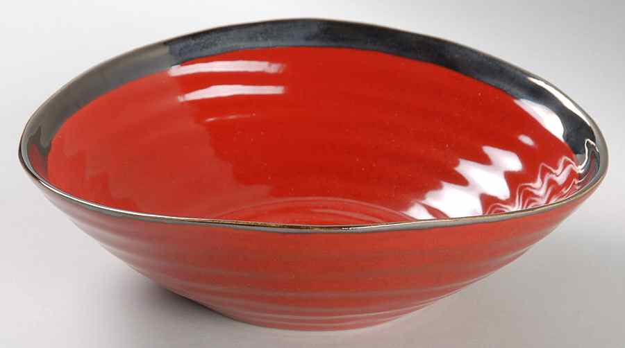 Red Swirl Soup/Cereal Bowl by Euro Ceramica-1