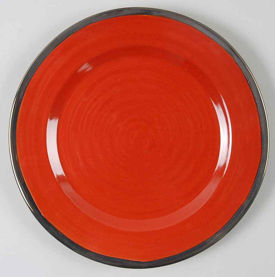 Red Swirl Salad Plate by Euro Ceramica-1